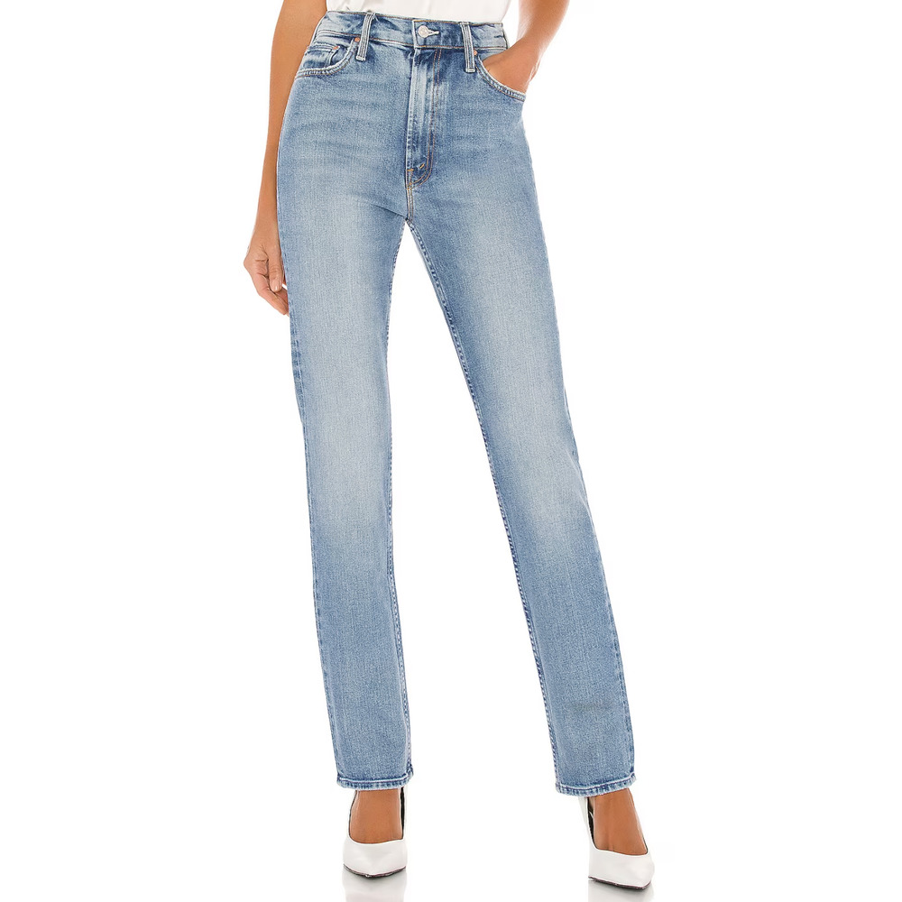 MOTHER Superior Rider Skimp Jeans Straight High Waisted Size 26 Blue Give It Up